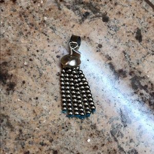 Sterling silver & turquoise squash bell pendant